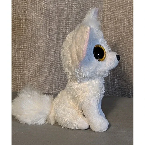Ty Beanie Boos Phoenix the White Fennec Fox Plush 6" Glitter Eyes Retired - Picture 4 of 6